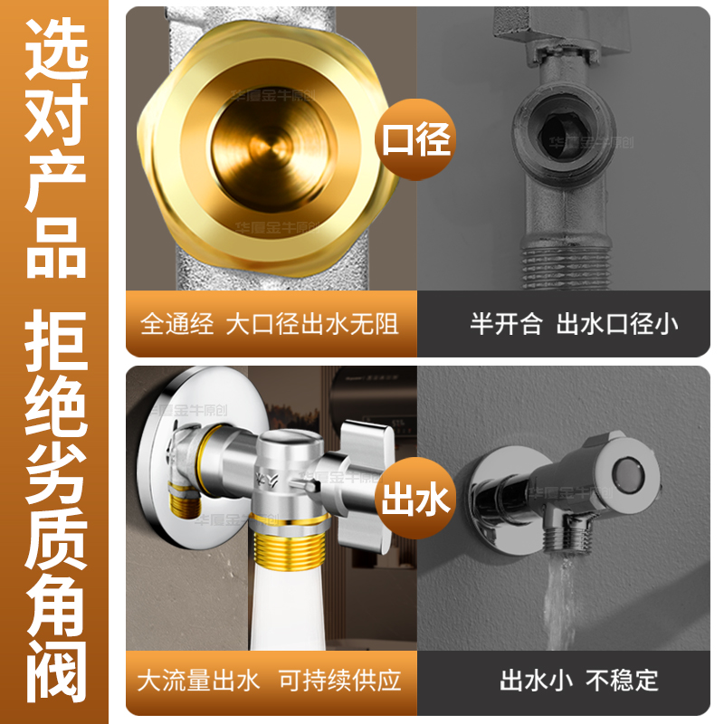 6分球阀大流量加长角阀球芯全开智能马桶燃气热水器水阀开关4分 - 图2