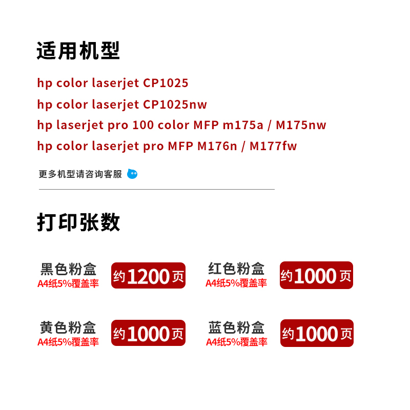 HDPM适用惠普CP1025粉盒m177fw m176n m175a易加粉墨粉盒hp CE314 - 图0