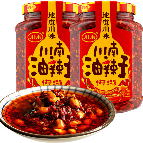 川南油辣子335g四川特产香辣红油泼辣椒酱凉拌菜面下饭酱蘸料家用 - 图3
