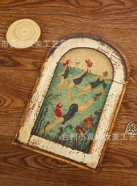 田园风壁饰画木质摆件美式乡村