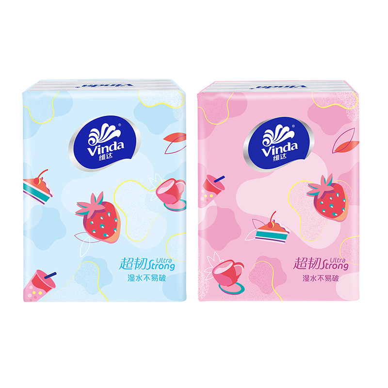 维达草莓印花4层72包小包装卫生纸 迈时杰家居手帕纸