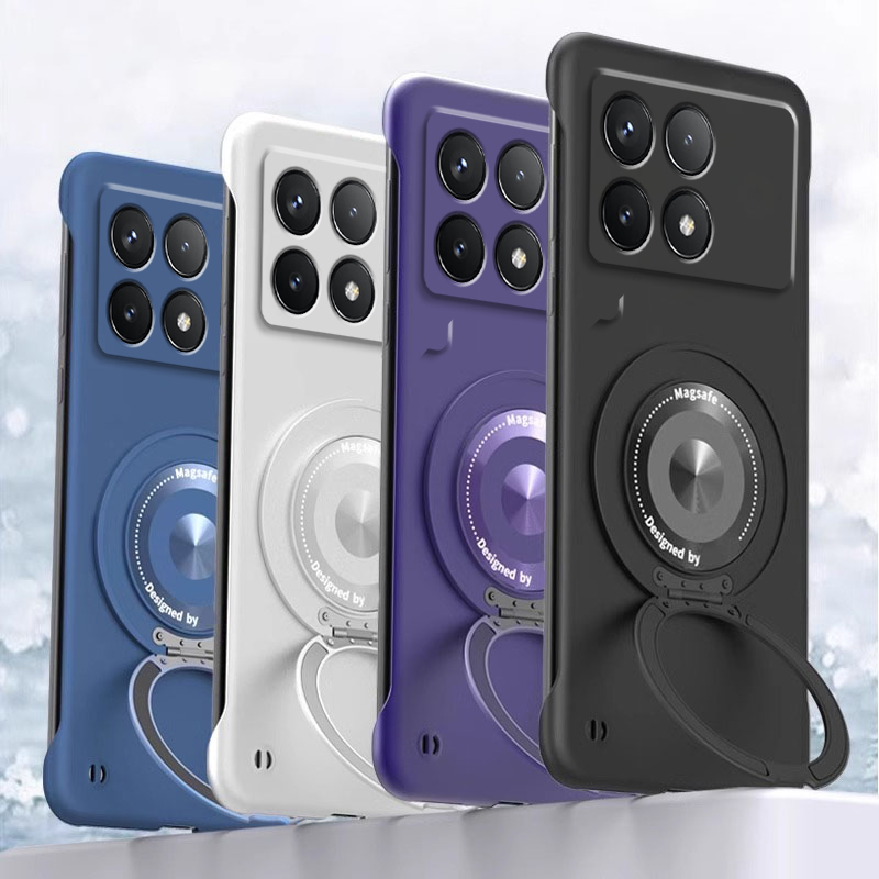 360°磁吸旋转支架适用红米k70手机壳新款无边框k60pro防摔k50电竞版硬壳redmi超薄k40pro+十男女k80外壳简约 - 图3