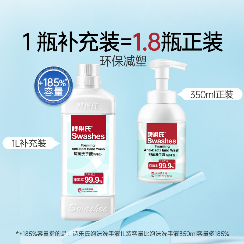 诗乐氏儿童专用泡沫型洗手液家用杀菌消毒清洁抗抑菌补充装可商用