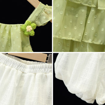 Girls Suits Summer Clothes 2024 New Fashionable Baby Camisole Children's Shorts Summer Thin Children's Two-piece Set