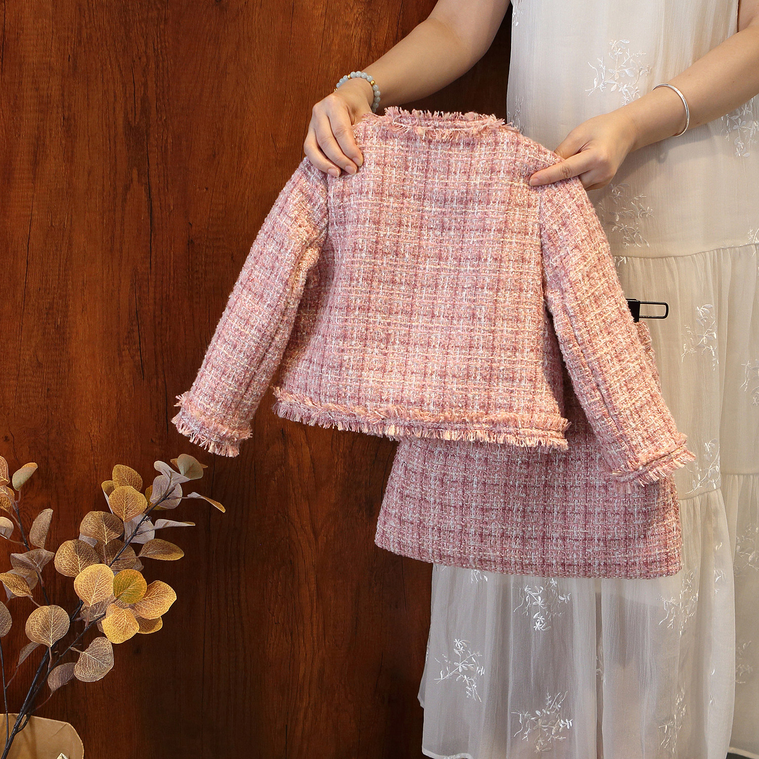 女童小香风夹棉套装秋冬款2025儿童洋气时髦外套半身裙公主两件套,淘宝优惠券,粉丝福利购,淘宝优惠卷