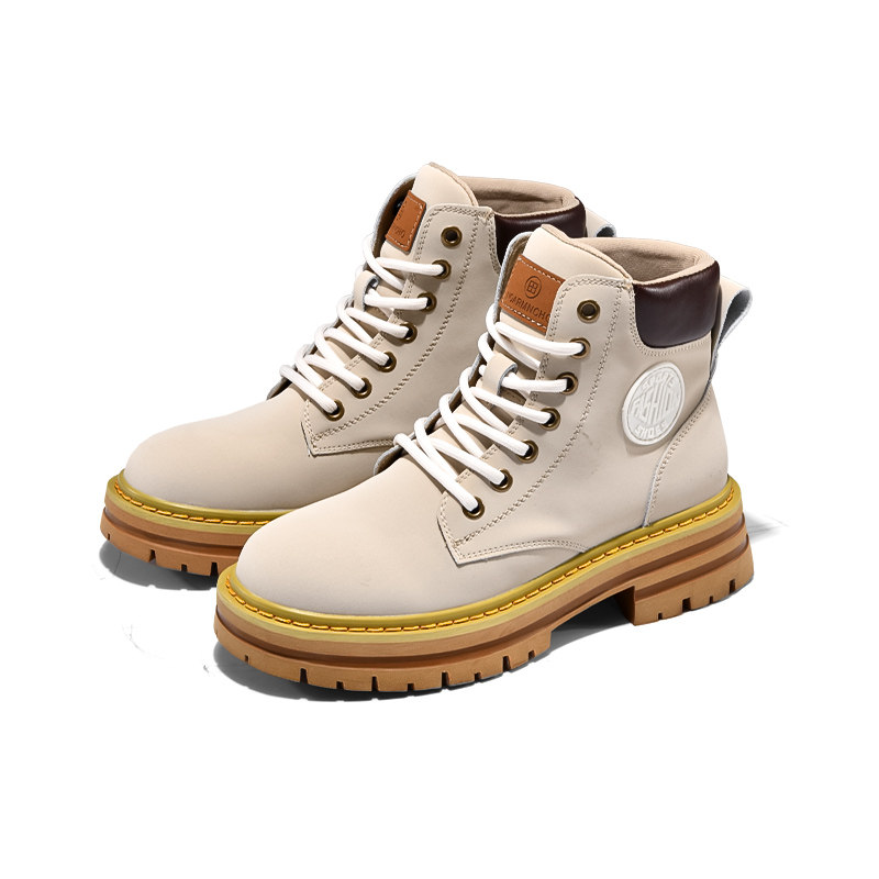 大黄靴女款春秋厚底英伦风2025新款女鞋川西旅游黄色踢不烂马丁靴,淘宝优惠券,粉丝福利购,淘宝优惠卷