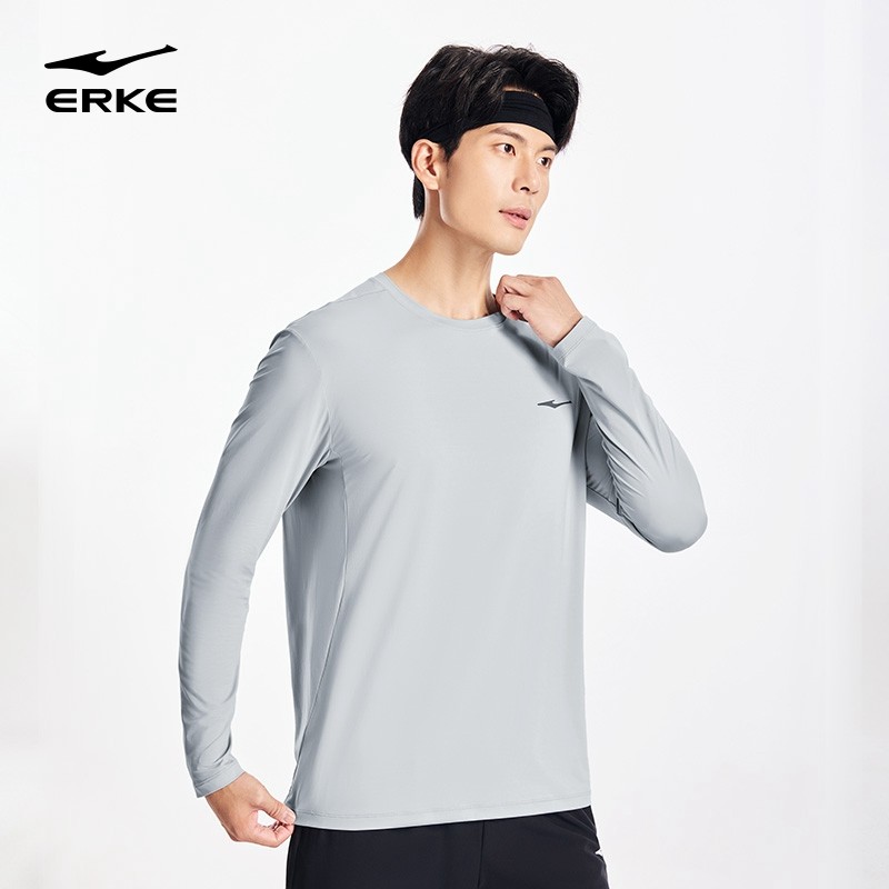 鸿星尔克长袖t恤男2026春季新款男士速干冰感跑步健身服运动上衣,淘宝优惠券,粉丝福利购,淘宝优惠卷