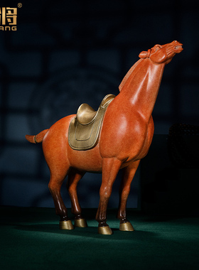 北将黄铜中式摆件马到成功送礼