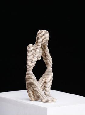 新款直销北欧简约创意家居装饰品客厅房间办公室砂岩抽像人物装饰