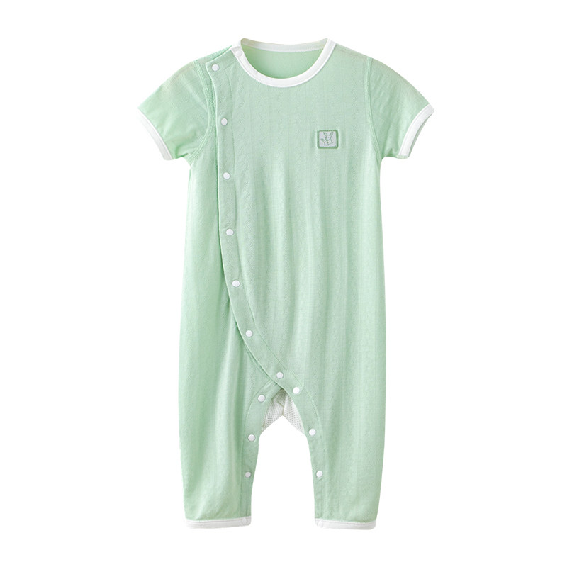 短半袖长裤夏季竹纤维外出宝宝哈衣 mabelchild连身衣/爬服/哈衣