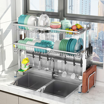 304 Stainless Steel Kitchen Shelve Sink Bowl Rack Drain rack Single pool Upper bowl chopstick plate Dish Containing shelf