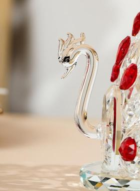 新款直销母亲节新款水晶孔雀家居摆件简玄关办工桌创意办公室装饰