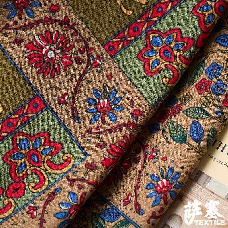 新款直销麻棉数码印花布料 民族风波西米亚面料复古手工DIY桌布拼,淘宝优惠券,粉丝福利购,淘宝优惠卷