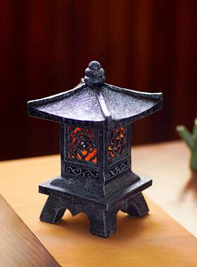 原创室内发光复古宫灯中式装饰品客厅茶桌书房桌面造景摆件