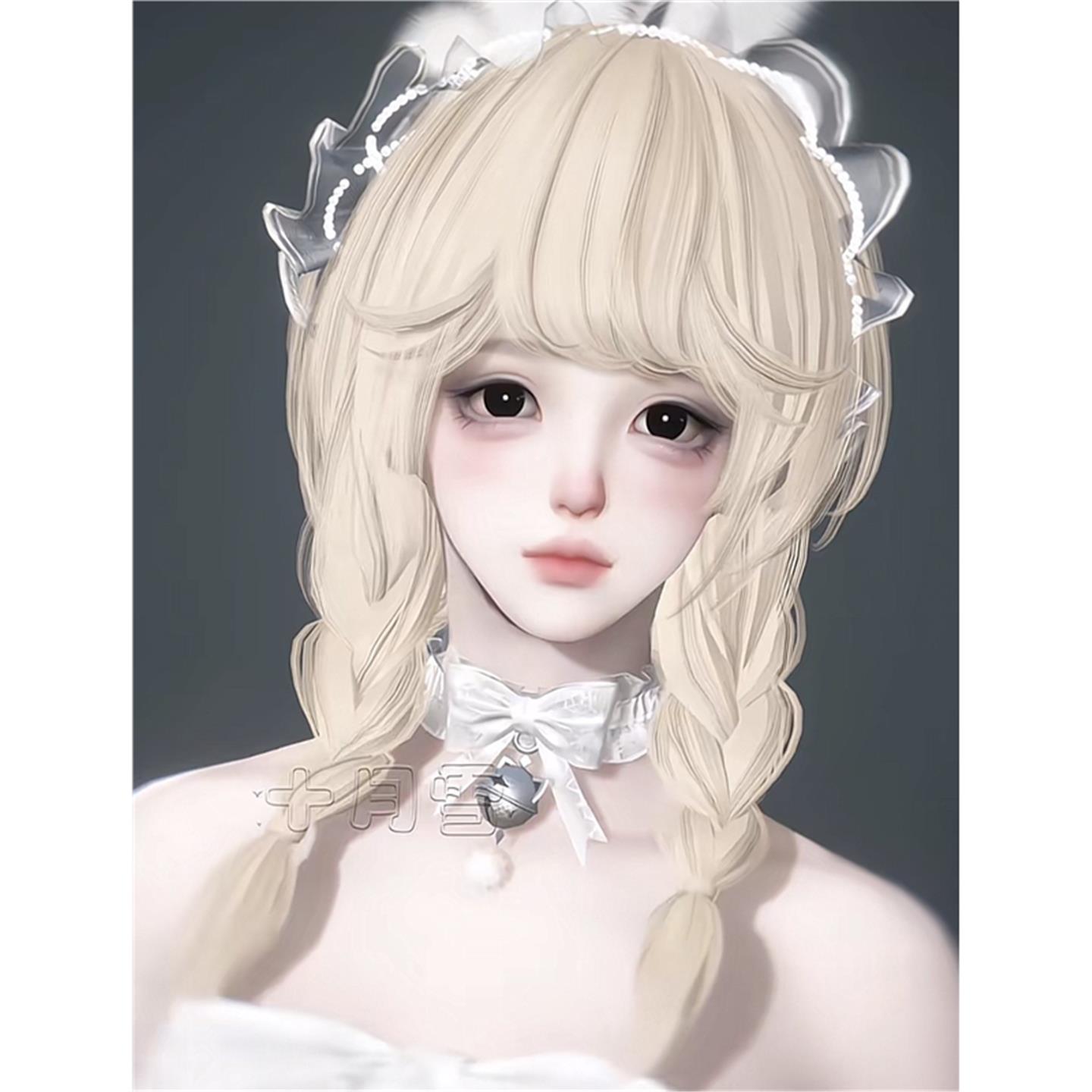 发2 十月雪 凋零 米妮朵 逆水寒手游捏脸女通用 - 图1