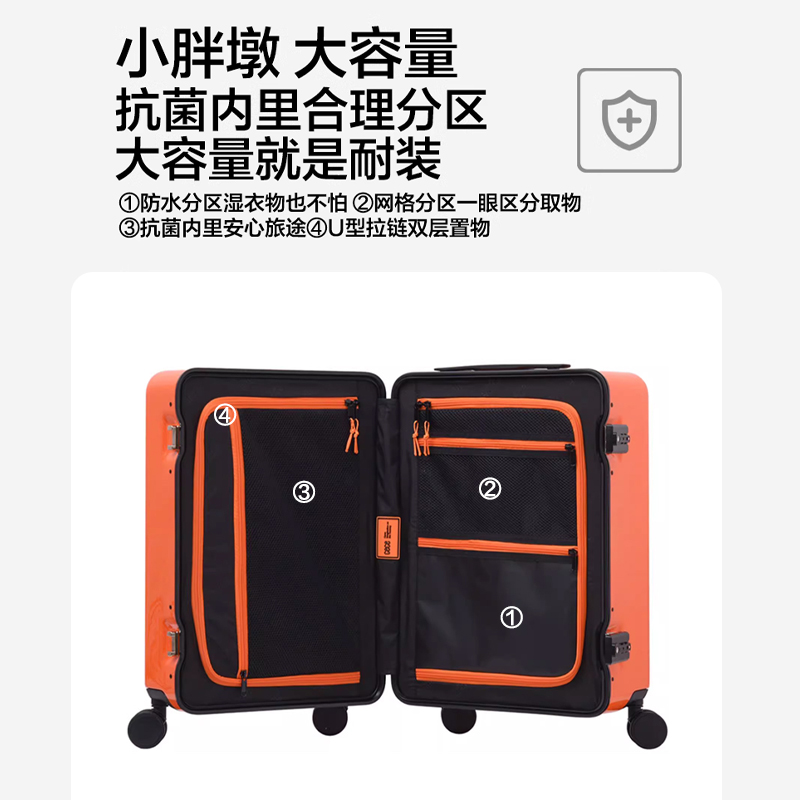 cece2025新款行李箱女便携20寸登机箱轻便旅行密码拉杆皮箱子加厚