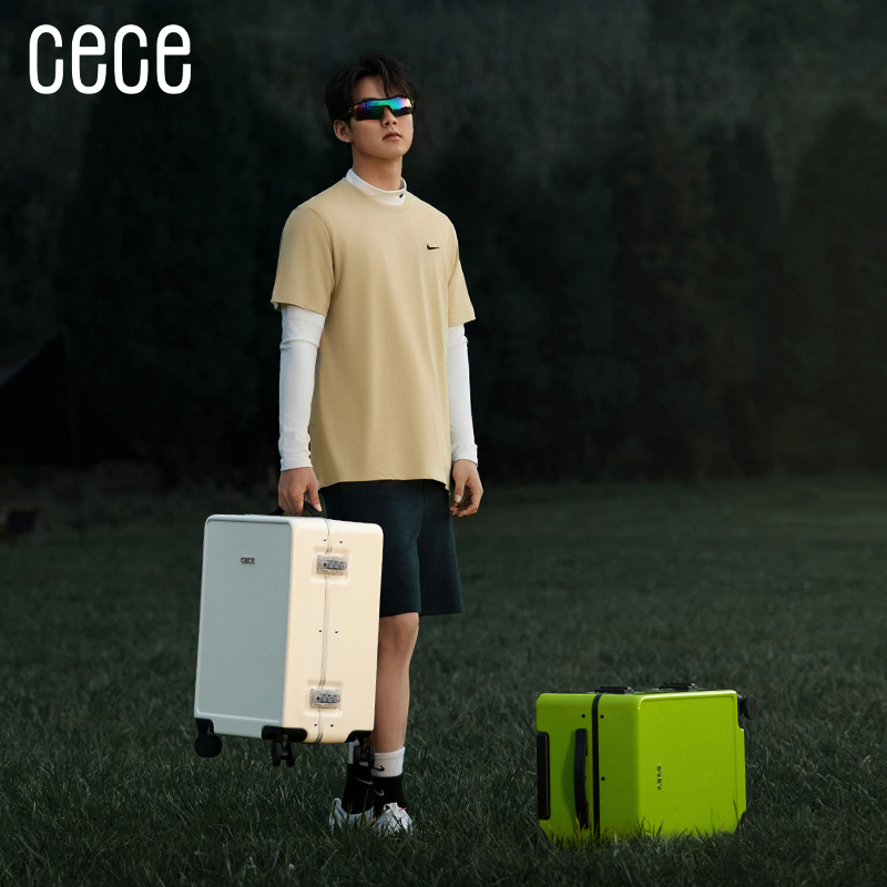 CECE2025新款铝框行李箱20寸便携登机箱女学生拉杆箱男旅行密码箱
