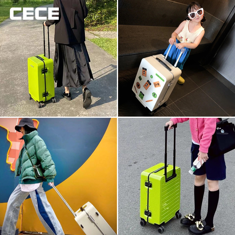 CECE2024新款铝框行李箱20寸便携登机箱女学生拉杆箱男旅行密码箱 - 图1