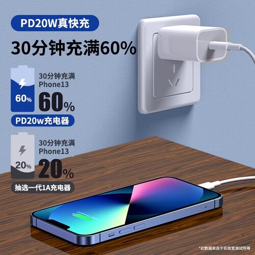 适用苹果iphone14充电器头20W13pro数据线12插头x8plus手机11xr专用xs快充PD一套装原闪充mini快充头-图0