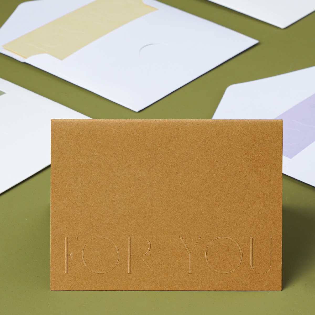 High-end embossed English solid color greeting card postcard