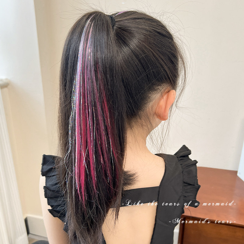 儿童假发片彩色挂耳染一片式扎头发挑染街舞脏辫女童接发片头饰女,淘宝优惠券,粉丝福利购,淘宝优惠卷