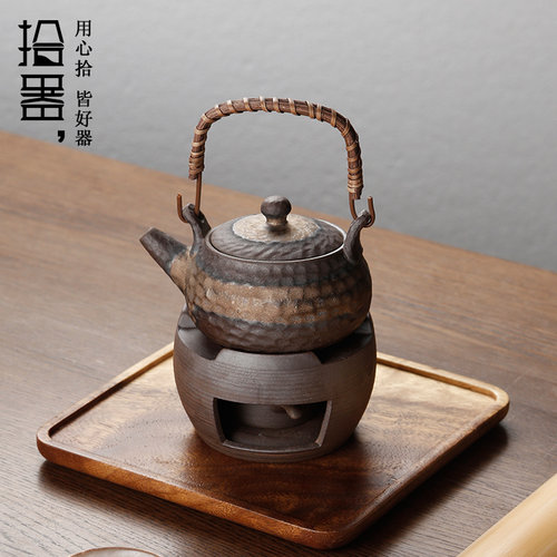 粗陶温茶器煮茶炉暖茶蜡烛家用小火炉日式加热茶具底座户外酒精灯 - 图0