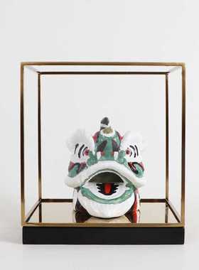 新款直销新中式国潮舞狮醒狮子头摆件样板房间客厅茶几电视柜装饰