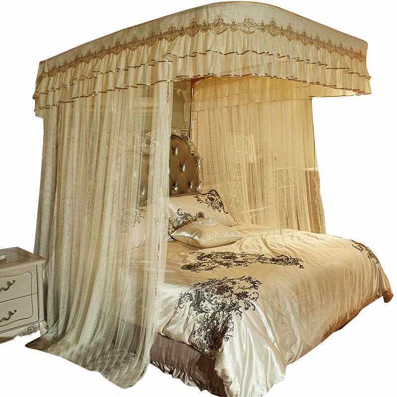 新款直销u型轨道新款导轨蚊帐1.8m床双人家用1.5米加密加厚2m2.2 - 图3