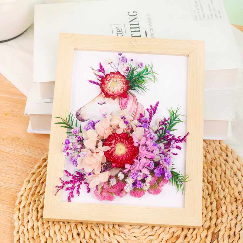 新款直销天然仿真花干花相框装饰永生花儿童手工diy材料包元旦节,淘宝优惠券,粉丝福利购,淘宝优惠卷