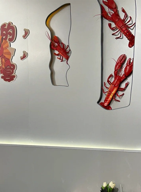 海鲜餐厅地中海风格装饰仿真大龙虾摆件网红龙虾馆氛围布置小龙虾