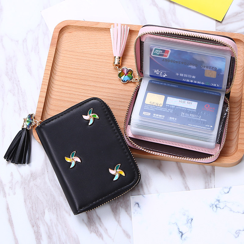 流苏卡包女士多卡位ck韩国 嘉朗普卡包