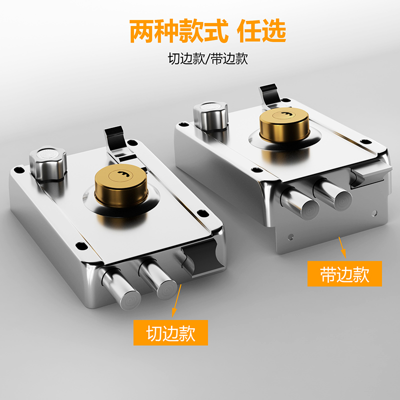 外装门锁老式防盗锁家用大门铁门木门房门锁通用型冷轧钢防撬锁具-图2
