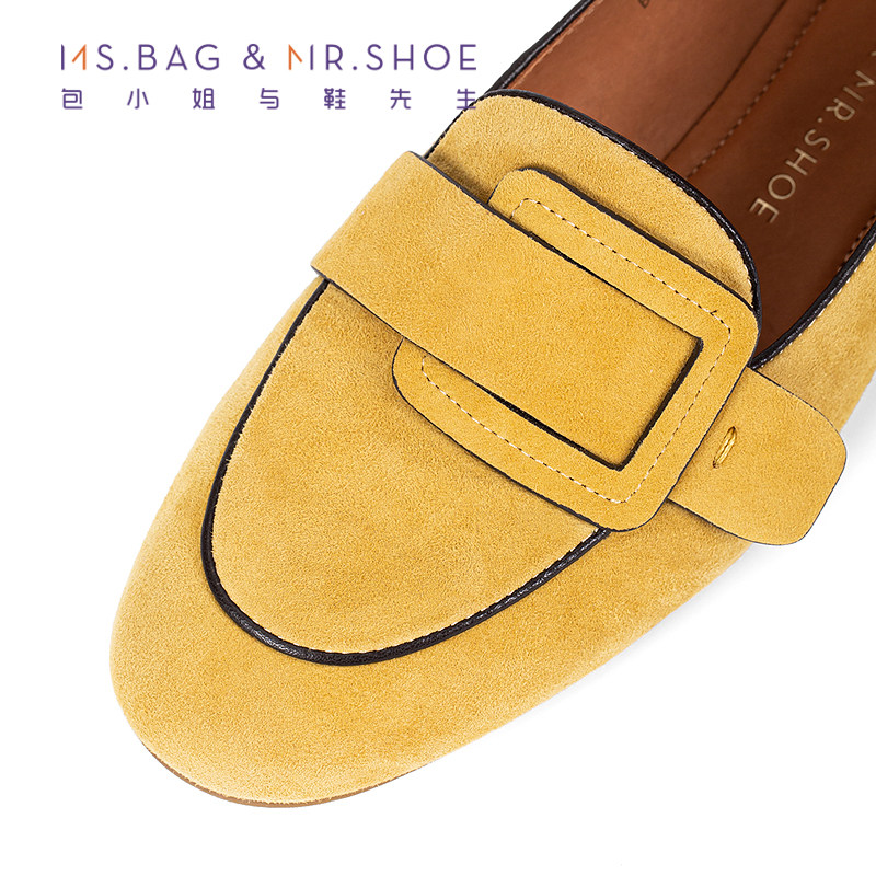 包小姐与鞋先生2025年秋季新款香蕉黄简约羊皮平底乐福鞋女253092,淘宝优惠券,粉丝福利购,淘宝优惠卷