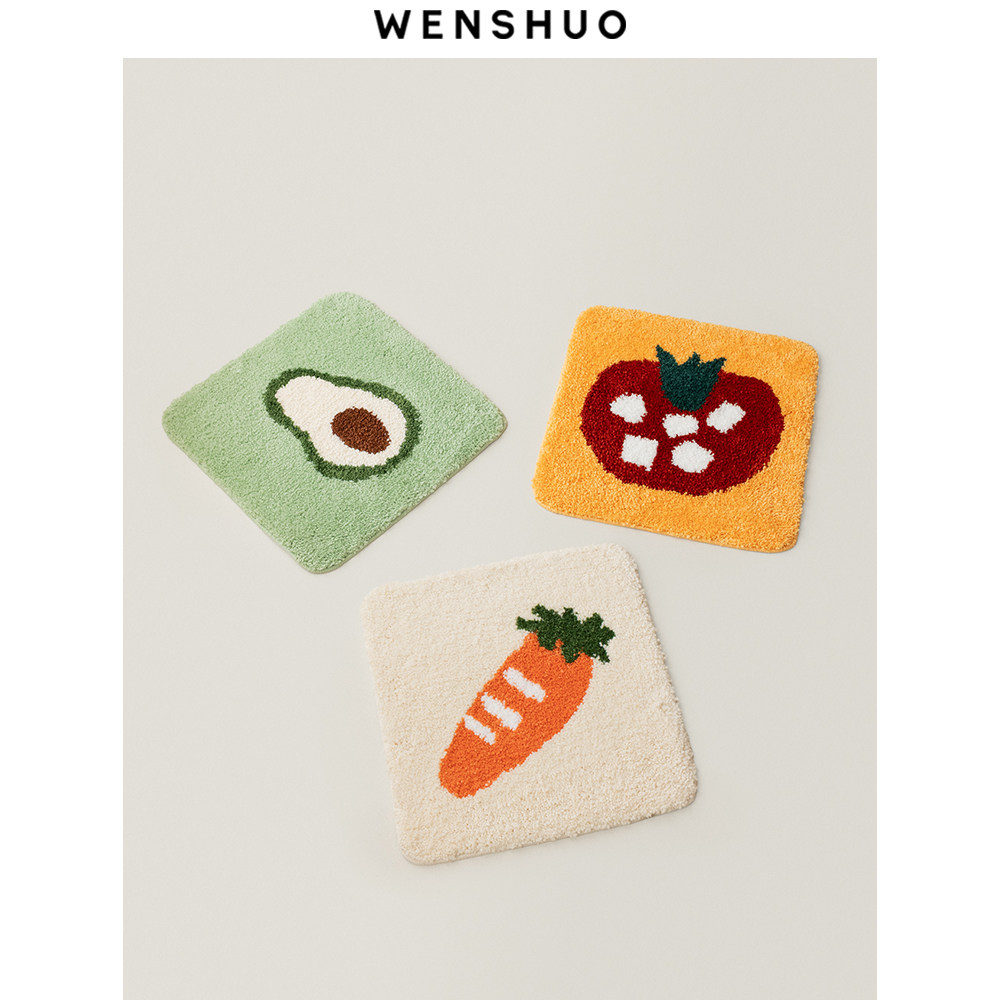WENSHUO 原创简约水果簇绒坐垫复古椅垫家用防冷苹果牛油果番茄,淘宝优惠券,粉丝福利购,淘宝优惠卷