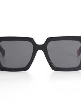 普拉达方形宽腿板材墨镜