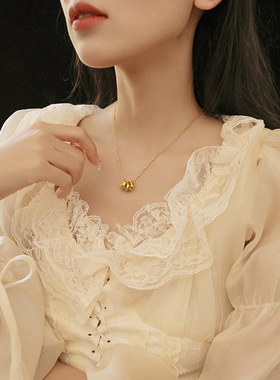 VITARING转运珠项链女铜镀18k金