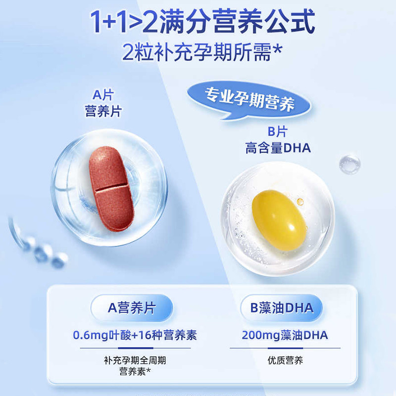 【自营】德国双心孕妇黄金营养素叶酸维生素DHA藻油备孕孕期专用,淘宝优惠券,粉丝福利购,淘宝优惠卷