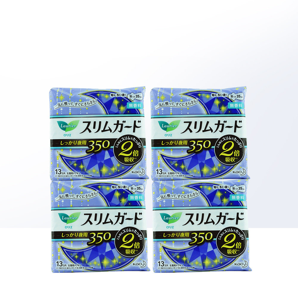 天猫国际进口超市【直营】日本进口KAO/花王乐而雅瞬吸超薄夜用卫生巾35cm13片4包1