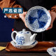 Guangfeng Lanlintang ceramic tea coaster ຜູ້ຖືຈອກຊາສີຟ້າແລະສີຂາວ pad insulation ຂະຫນາດນ້ອຍ Kung Fu ຊາຊຸດອຸປະກອນເສີມ
