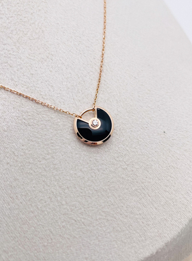 【自营】中古99新Cartier/卡地亚项链缟玛瑙K金 护身符超小号款