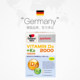 German Double Heart Vitamin D3 2000IU+K2 ເມັດໂພຊະນາການດູດຊຶມທາດການຊຽມສຳລັບຜູ້ໃຫຍ່ສຳລັບໄວກາງຄົນ ແລະຜູ້ສູງອາຍຸ