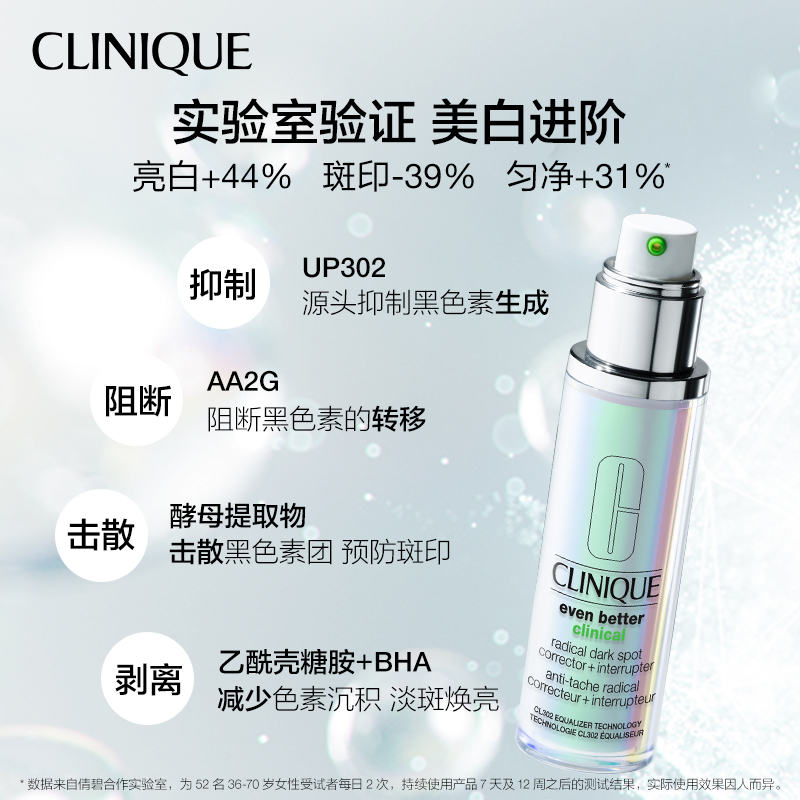 【自营】Clinique/倩碧302镭射瓶淡斑多效精华露50ml  提亮肤色 - 图0