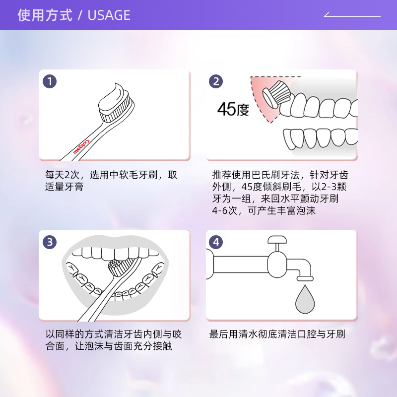 【自营】高露洁清新口气含氟防蛀亮白清洁护龈180g*3玻尿酸牙膏-图2