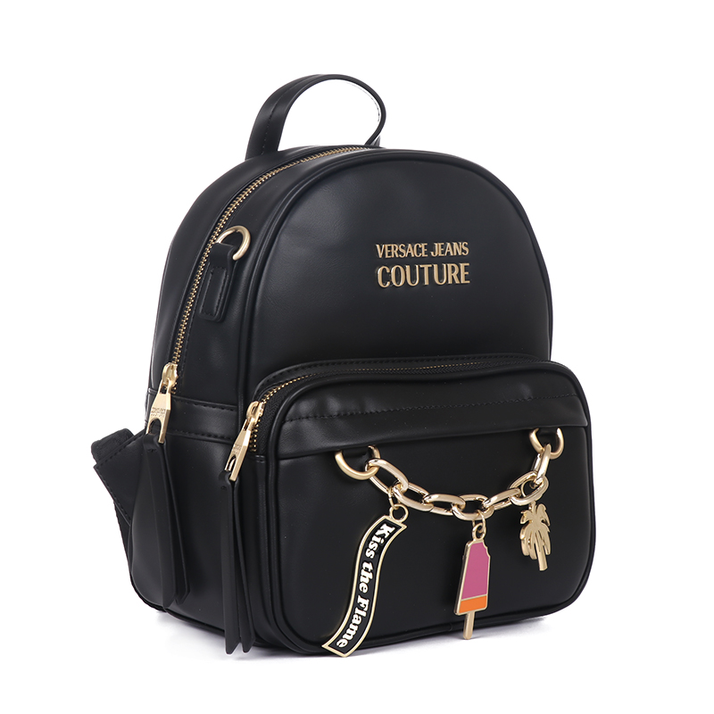天猫国际进口超市国内现货【直营】范思哲 VERSACE JEANS COUTURE 女士黑色小号斜挎双肩包0