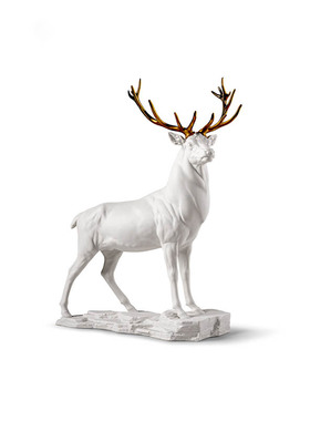 【自营】Lladro/雅致进口高档雄狮雄鹿桌面装饰摆件玄关装饰品