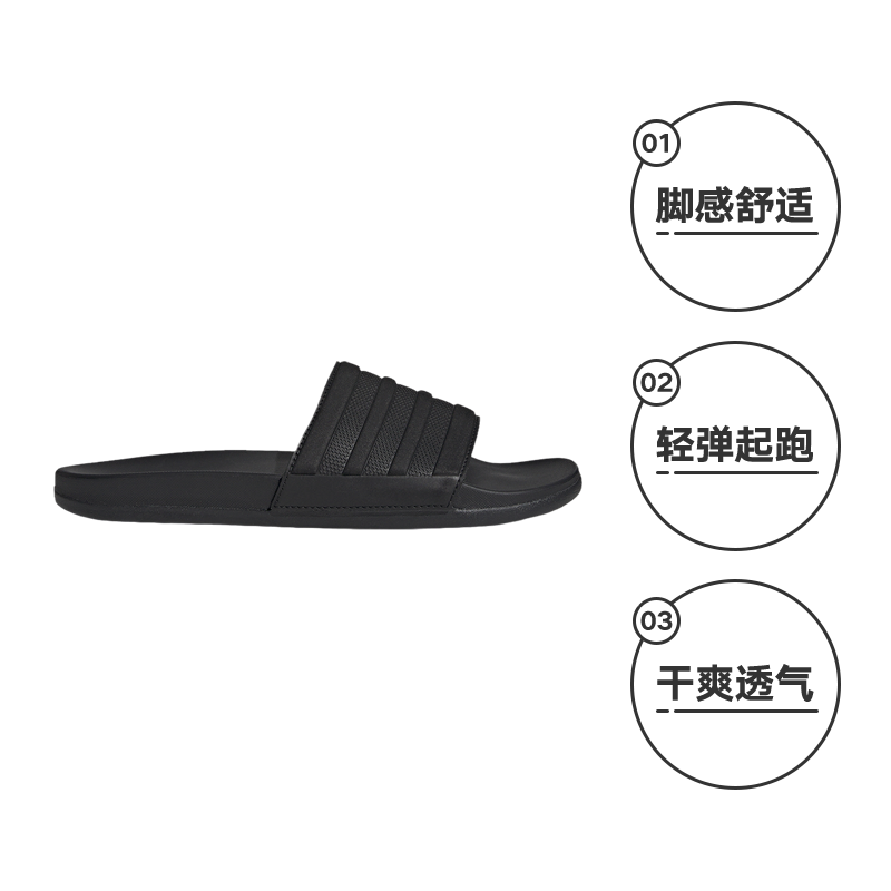 【自营】Adidas阿迪达斯ADILETTE COMFORT男女通用运动拖鞋ID3406 - 图0