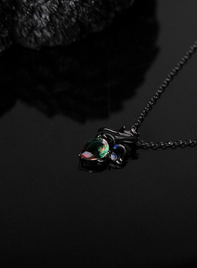 【自营】VITARING项链女925银黑色猫咪吊坠锁骨链小众设计暗黑风