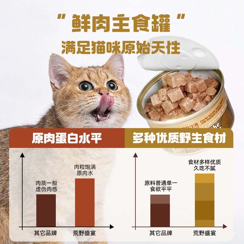【自营】荒野盛宴无谷鹿肉鳟鱼三文鱼猫主食罐头85g*2罐【临期】,淘宝优惠券,粉丝福利购,淘宝优惠卷