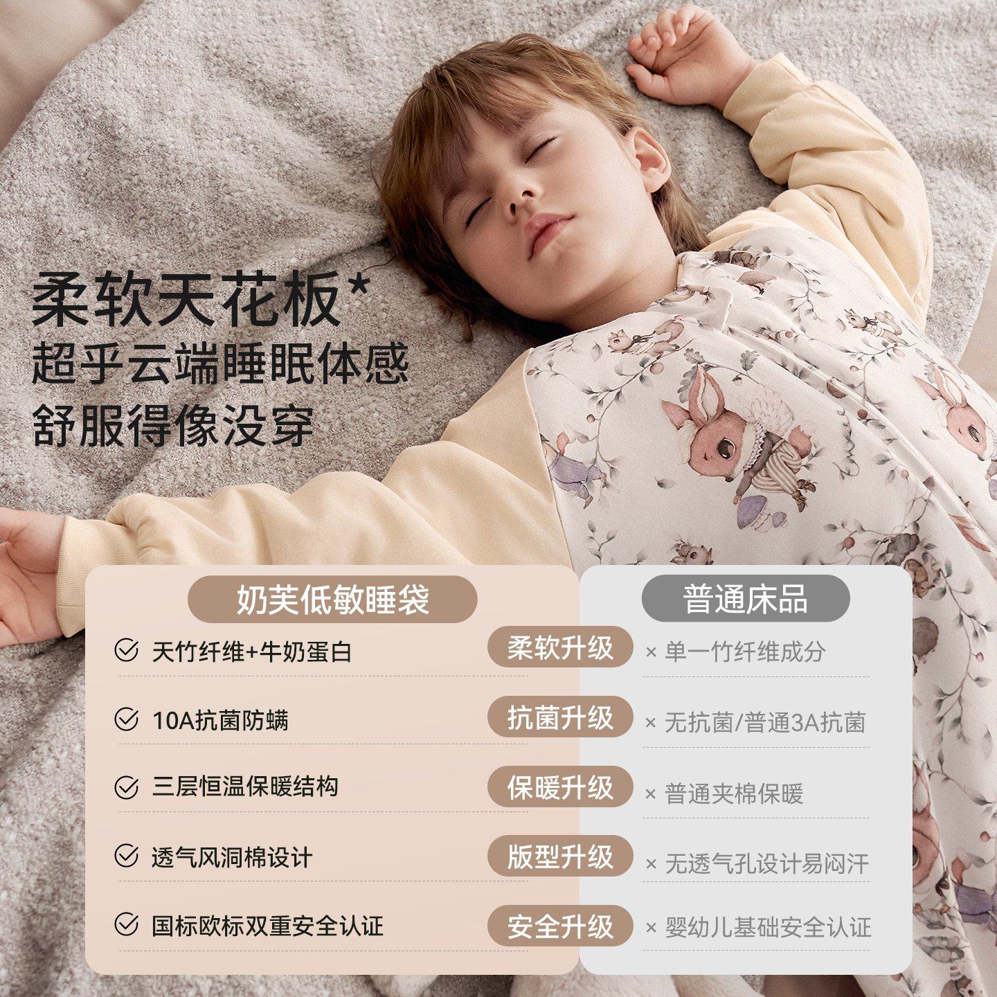 【自营】嫚熙婴儿睡袋奶芙宝宝睡衣四季通用儿童恒温款分腿防踢被,淘宝优惠券,粉丝福利购,淘宝优惠卷