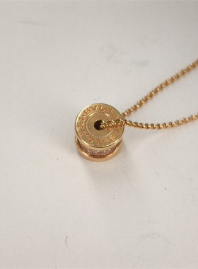 【自营】中古98新Bvlgari/宝格丽B.ZERO1小蛮腰项链满钻18K玫瑰金